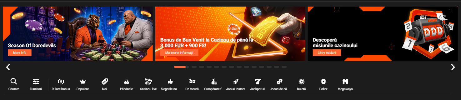 GG bet cazino și bonusuri
